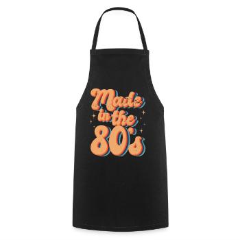 80s Retro CostumeTheme Party Costume 90s Party - Cooking Apron - black - Front - AI Model Male 185 dark (185cm)