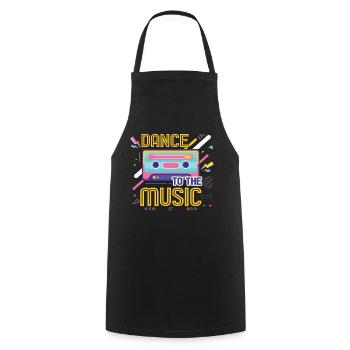 80s Retro CostumeTheme Party Costume 90s Party - Cooking Apron - black - Front - AI Model Male 185 dark (185cm)