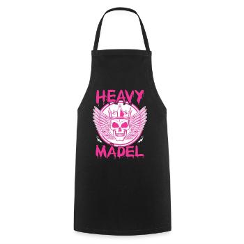Biker Rocker, Heavy Rock, Punk, Hard Girl Metal - Kochschürze - Schwarz - Vorne - AI Model Male 185 dark (185cm)