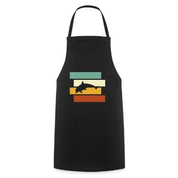 Delfin Retro - Kochschürze - Schwarz - Vorne - AI Model Male 185 dark (185cm)