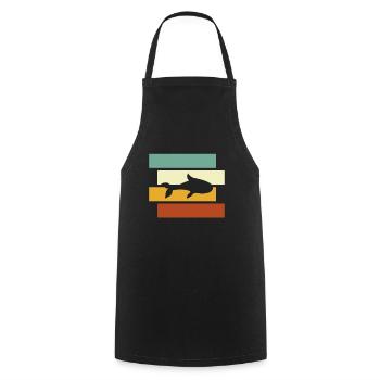 Fisch Retro - Kochschürze - Schwarz - Vorne - AI Model Male 185 dark (185cm)