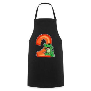 2 birthday 2 years old with animal motif - two - Cooking Apron - black - Front - AI Model Male 185 dark (185cm)