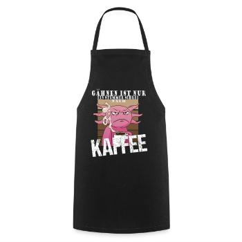 Gähnen ist ein stummer Schrei nach Kaffee - Kochschürze - Schwarz - Vorne - AI Model Male 185 dark (185cm)