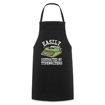Easily distracted by typewriters - Cooking Apron - black - Front - AI Model Male 185 dark (185cm)