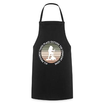 Hiking progress outside the comfort zone - Cooking Apron - black - Front - AI Model Male 185 dark (185cm)