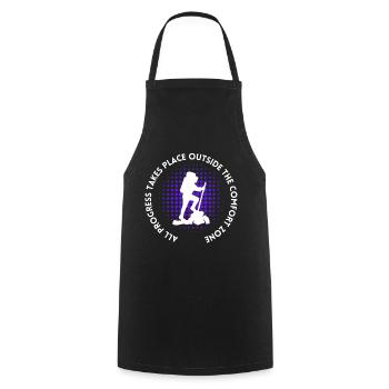 Hiking progress outside the comfort zone - Cooking Apron - black - Front - AI Model Male 185 dark (185cm)