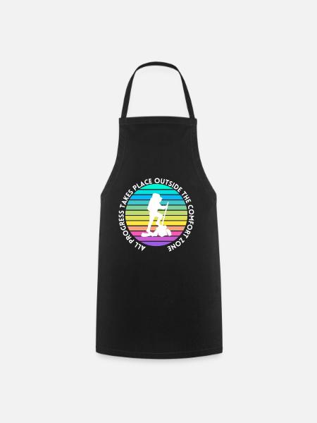 Hiking progress outside the comfort zone - Cooking Apron - black