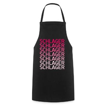 Schlager Schlagermusik Schlagerparty - Kochschürze - Schwarz - Vorne - AI Model Male 185 dark (185cm)
