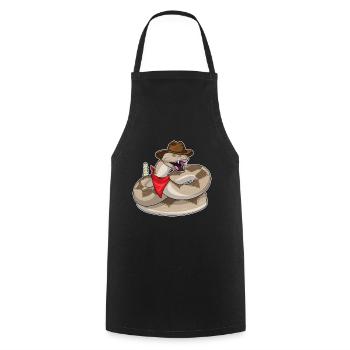 Chapeau de cowboy serpent - Tablier de cuisine - noir - Devant - AI Model Male 185 dark (185cm)