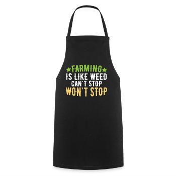 Farming is like weeds can't stop - Cooking Apron - black - Front - AI Model Male 185 dark (185cm)