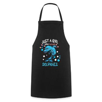 Marine mammal dolphin Girl who loves dolphins - Cooking Apron - black - Front - AI Model Male 185 dark (185cm)