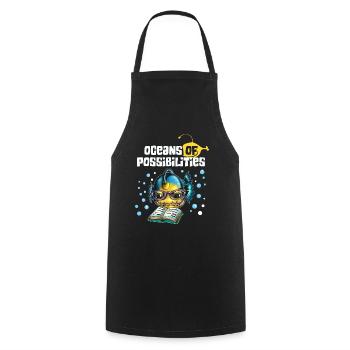 Oceans of Opportunity Deep Sea Fish Fishing Fish - Cooking Apron - black - Front - AI Model Male 185 dark (185cm)