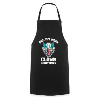 Halloween creepy clown costume grimace face - Cooking Apron - black - Front - AI Model Male 185 dark (185cm)