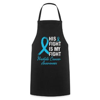 His Battle Prostate Cancer Support - Cooking Apron - black - Front - AI Model Male 185 dark (185cm)