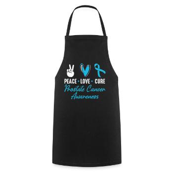 Peace, Love, Cure, Prostate Cancer - Cooking Apron - black - Front - AI Model Male 185 dark (185cm)