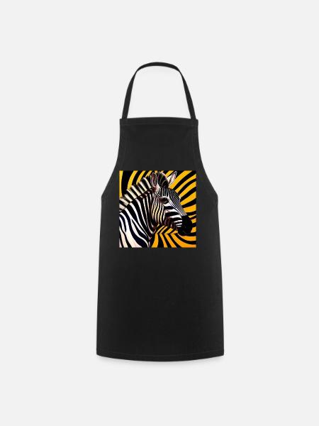 Zebra - Kochschürze - Schwarz
