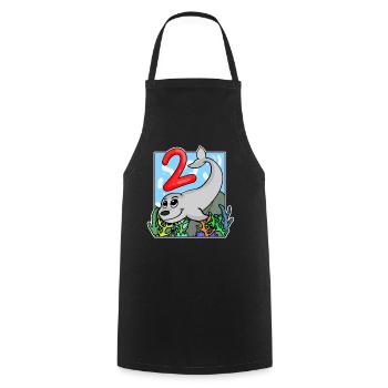 2 birthday 2 years old with animal motif - two - Cooking Apron - black - Front - AI Model Male 185 dark (185cm)