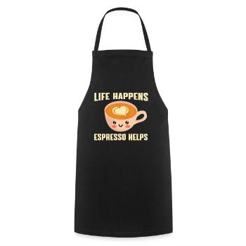 Lustiges Espresso-li Liebhaber Design - Kochschürze - Schwarz - Vorne - AI Model Male 185 dark (185cm)