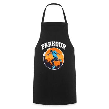 Parkour Le Parcour Freerunning Extremsport - Kochschürze - Schwarz - Vorne - AI Model Male 185 dark (185cm)