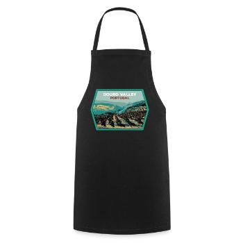 Douro Valley Shield, Portugal Illustration - Cooking Apron - black - Front - AI Model Male 185 dark (185cm)