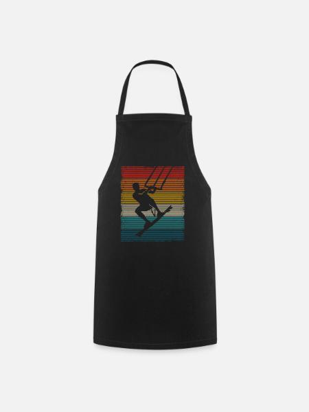 Retro Kiteboarding Kiteboarder Kite Surfer - Kochschürze - Schwarz