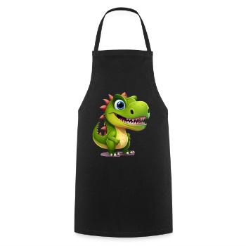 Design de T-shirt Dino Sourire Vert Soleil - Tablier de cuisine - noir - Devant - AI Model Male 185 dark (185cm)
