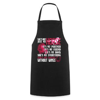 Horse She's Not Just My Horse - Cooking Apron - black - Front - AI Model Male 185 dark (185cm)