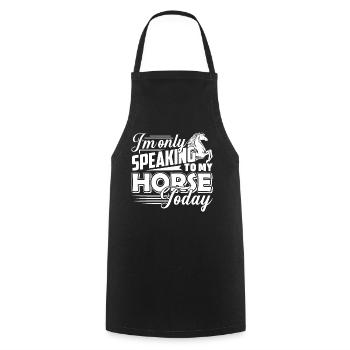 Horse Speaking To My Horse Today - Cooking Apron - black - Front - AI Model Male 185 dark (185cm)