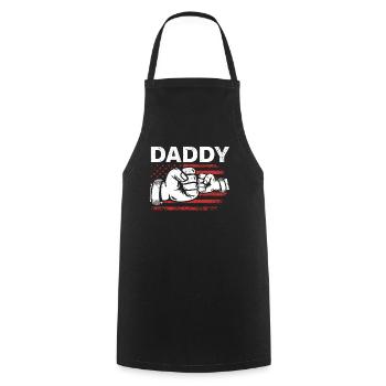 Daddy Fathers Day USA Flag Daddy Happy Fathers Day - Kochschürze - Schwarz - Vorne - AI Model Male 185 dark (185cm)