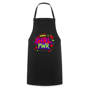 80s Retro CostumeTheme Party Costume 90s Party - Cooking Apron - black - Front - AI Model Male 185 dark (185cm)