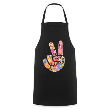80s Retro CostumeTheme Party Costume 90s Party - Cooking Apron - black - Front - AI Model Male 185 dark (185cm)