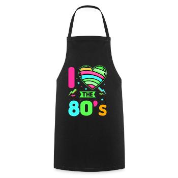 80s Retro CostumeTheme Party Costume 90s Party - Cooking Apron - black - Front - AI Model Male 185 dark (185cm)