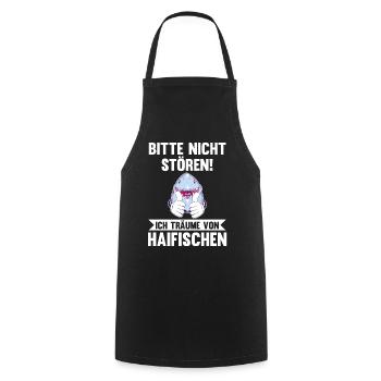 Fische Haifisch - Kochschürze - Schwarz - Vorne - AI Model Male 185 dark (185cm)