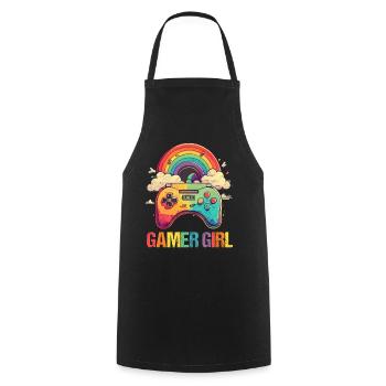 Gaming Konsole PC Zockerin Mädchen Gamer Girl - Kochschürze - Schwarz - Vorne - AI Model Male 185 dark (185cm)