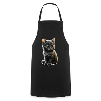 Cat Cats Cat lover cute kitten - Cooking Apron - black - Front - AI Model Male 185 dark (185cm)