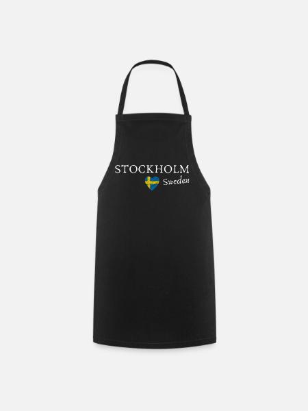 Ich liebe Stockholm, Schweden - Kochschürze - Schwarz