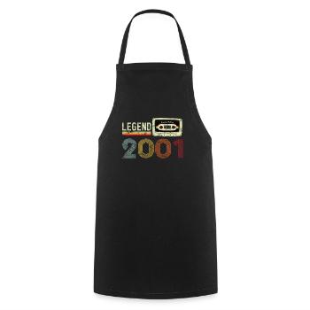 2001 Geburtstag Vintage Cassette - Kochschürze - Schwarz - Vorne - AI Model Male 185 dark (185cm)