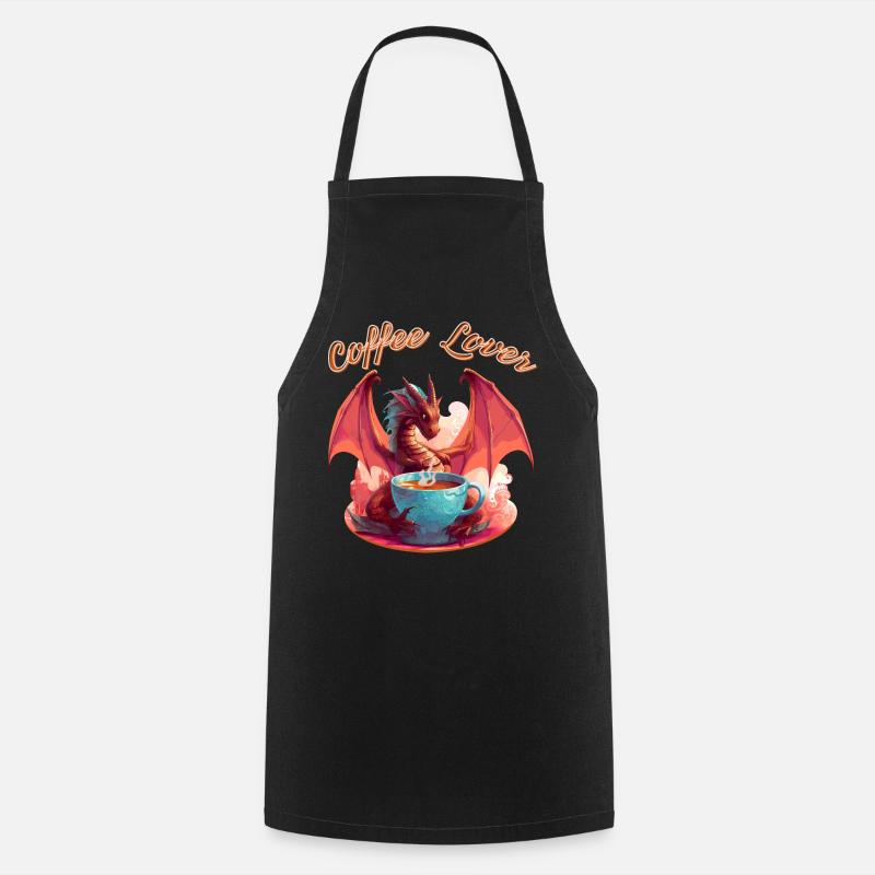 Dragon Coffee Lover - Kochschürze - Schwarz