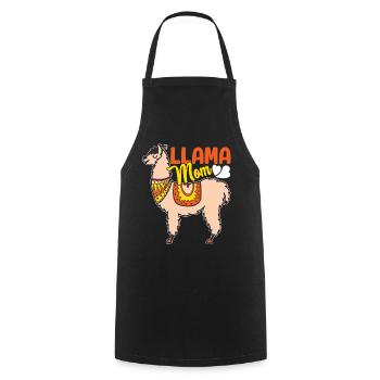 Llama Llama Mom - Cooking Apron - black - Front - AI Model Male 185 dark (185cm)