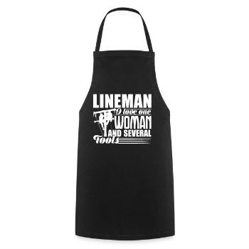 Lineman Lineman Loves One Woman And Several Tools - Cooking Apron - black - Front - AI Model Male 185 dark (185cm)