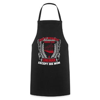 Lineman Lineman Mom Is Tougher - Cooking Apron - black - Front - AI Model Male 185 dark (185cm)
