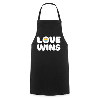 Pride Month LGBTQ - Love Wins - Cooking Apron - black - Front - AI Model Male 185 dark (185cm)