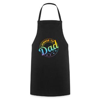 Licence à papa - Fête des pères 2023 Fête des pères Ide - Tablier de cuisine - noir - Devant - AI Model Male 185 dark (185cm)