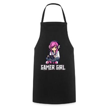 Gaming Console PC Gamer Girl Gamer Girl - Cooking Apron - black - Front - AI Model Male 185 dark (185cm)