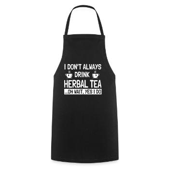 Herbal Tea Saying Herbal Teas Lovers - Cooking Apron - black - Front - AI Model Male 185 dark (185cm)