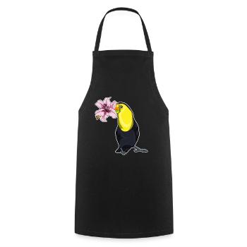 Lys toucan - Tablier de cuisine - noir - Devant - AI Model Male 185 dark (185cm)