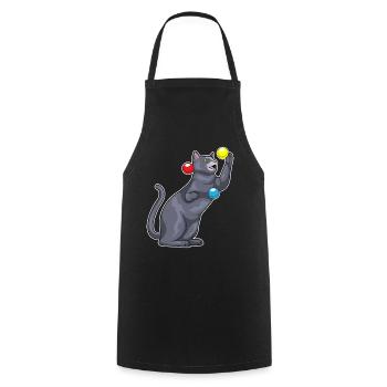 Jongleur de chat jongleur - Tablier de cuisine - noir - Devant - AI Model Male 185 dark (185cm)