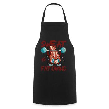 Sweat Is Fat Crying - Cooking Apron - black - Front - AI Model Male 185 dark (185cm)