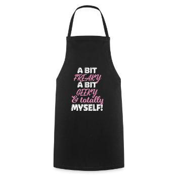 Crazy, weird and myself funny women - Cooking Apron - black - Front - AI Model Male 185 dark (185cm)