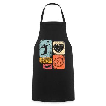 Volley-ball - Tablier de cuisine - noir - Devant - AI Model Male 185 dark (185cm)